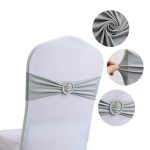 Colorful Stretch Spandex Bow Decoration Chair with Universal Buckle Slider for Wedding Hotel Banquet Birthday Party - Image 28