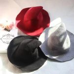 Factory Wholesale Party Witch Hats Peaked Big Brim Basin Cap Foldable Bucket Witch Hat Wool for Women