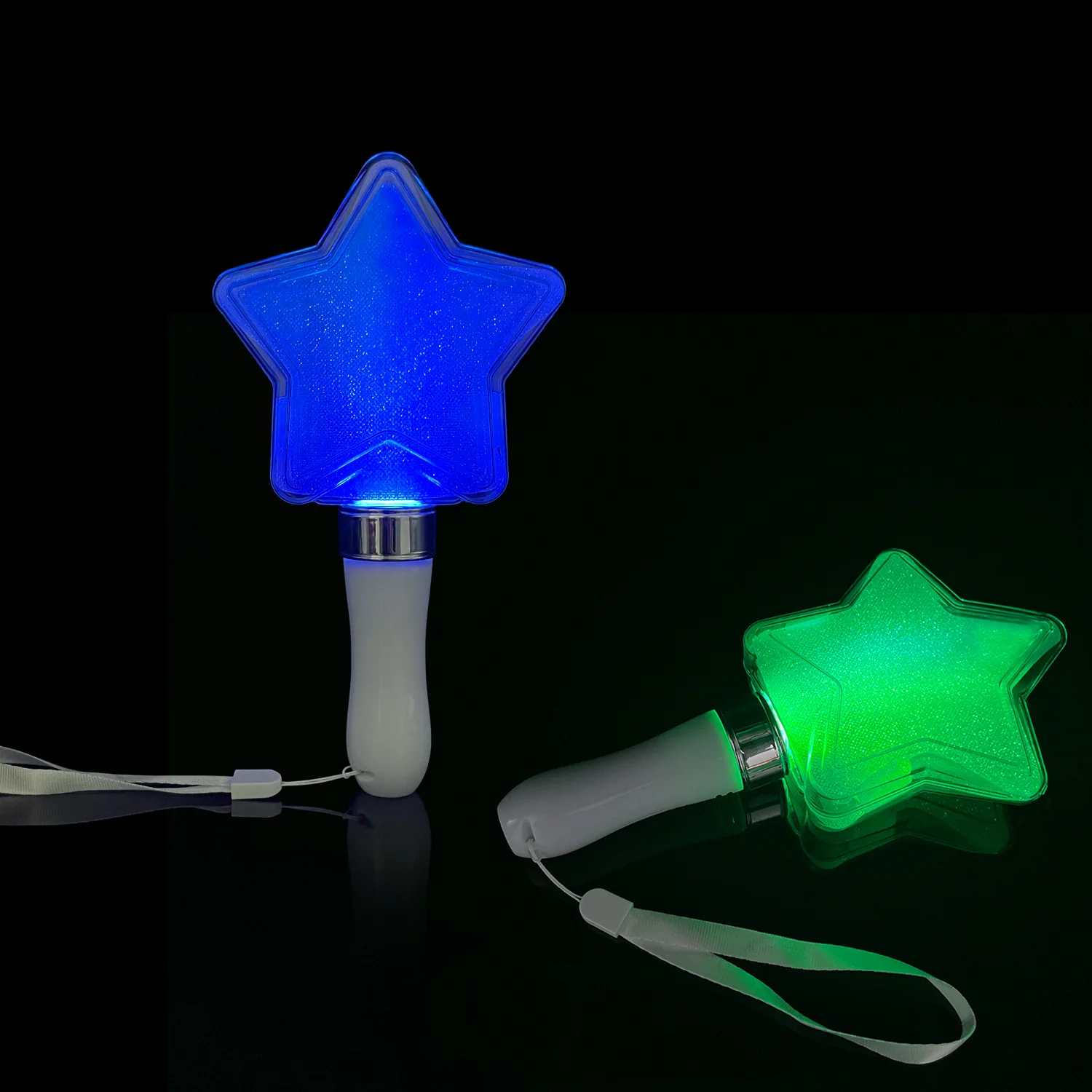 15 Colors Star Shaped LED Light up Neon Flashing Glow Stick for Concert Cheer Carnival Holiday Evening Event Party Supplies