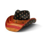 Fashion High Quality Paper Straw Wholesale Wide Shapable Brim Cowboy Hat Usa Flag Stipple Printed Adult Sun Hats - Image 4