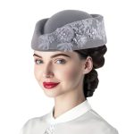 Retro Fashion Flight Attendant Women's Felt  British Applique Beret Fake Wool Hat Flight Attendant Hat Etiquette Hat - Image 10
