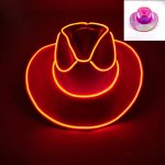 Neon Sparkly LED Light-Up Cowboy Hat Unisex Glowing Sequin Jazz Hat for Wedding Parties Concerts Nightclubs Props - Image 10