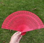 Wooden Hand Held Folding Fan  Multicolor Vintage Bamboo Hollow Carved Handheld Fans for Wedding Party Birthday Gift - Image 7