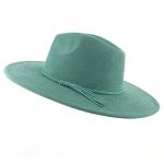 Wholesale High Quality Pink Wide Brim Women Hats Vegan Suede Fedora Hat Formal Dress Cap - Image 10