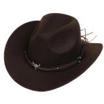 2025 Free Sample Shinehats Luxury Chapeau Femme Western Wide Brim Hat Fedora Wholesale Cowboy Felt Custom Logo Cowboy Hats - Image 7