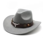 Wholesale Luxury Wide Brim Plain Distressed Designer Felt Western Jazz Men Wool Felt Cowboy Hat With Custom logo - Image 8