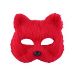 LU-1999 DIY Little Fox  Masquerade Animal  Mask Cross Border White Pure Color Wool Material Bear Masks - Image 5