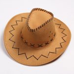 Faux Suede Cowboy Hat Leather Suedette Large Wide Brim Mexico Sombreros Travel Hiking Hunting Surf Hat Cap - Image 2