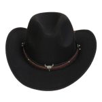 2025 Free Sample Shinehats Luxury Chapeau Femme Western Wide Brim Hat Fedora Wholesale Cowboy Felt Custom Logo Cowboy Hats - Image 9