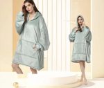 Sublimation Winter Pajamas Warm Hooded Blankets Wearable Oodie Sherpa Custom Blanket Hoodie Oversized - Image 6