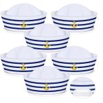 AN912 Blue With White Sail Hats Navy Sailor Hat for Costume Accessory Dressing up for Party