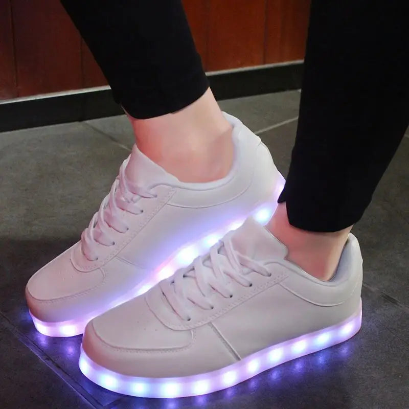 Hea2a313f6b5240319385fa18f8f7410dA New Model USB Charge Unisex Flashing Adult Light up Kids LED Shoes - Image 1