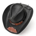 New Designer High Quality Straw Beach Hat Hard Custom Cowboy Hat With Custom logo Women Bulk Straw Cowboy Hats for Men Adult - Image 4