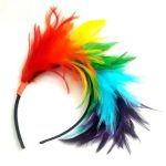 THU-104 Party Rainbow Feathers Headband Pride Colorful Feather Hair Bands - Image 6
