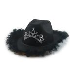 Rough Brim Felt Western Cowboy Flashing Sequins Pink Cowgirl Hat for Festival Halloween Christmas Party Cosplay Costume Hat - Image 8