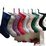 Wholesale 9 Colors Velvet Christmas Stocking Multi Colors Monogram Personalize Velvet Christmas Stocking Decoration