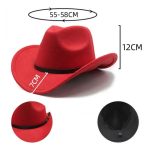 Custom Hot Sale New Fashion High Quality With Belt Hat Vintage Multi Colors Felt Cowboy Hats Women Man - Image 3