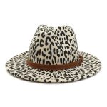 High Quality Bulk Sale Custom Wide Brim Leopard Felt Fedora Hat Cheetah Print - Image 7