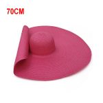 70cm Women Model Fashion Shows Large Wide Brim Straw Hat Super Big Sun Visor Beach Broad Floppy Hat - Image 17