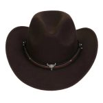 Children's Felt Upturned Bristle Jazz Bull Head Accessory Solid Color Top Wide Brim Western Cowboy Hat - Image 2