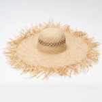 Ladies' Character Style Panama Hat with Hollow Wide Brim Custom Logo Printed Grass Ribbon Material for Outdoor Sun Protection - Image 2