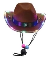 LU-0304  Lights Mini Pet Cute Dogs  Pet  Accessories Costume  Bandana for Party Light up Adjustable Dog Cowboy Hat - Image 10
