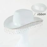 New Bridal Party Rhinestone Tassel Western Cowboy Hat White Diamond Festive Wedding Hat for Women - Image 16