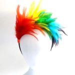 THU-104 Party Rainbow Feathers Headband Pride Colorful Feather Hair Bands - Image 2