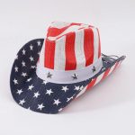 High Quality Cool Texas Style Paper Straw Wholesale Man's Wide Brim Cowboy Sun Hats With Classic Usa Flag Painting - Image 5