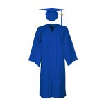 Shiny Fabric University Graduation Cap Gown Tassel College Grad Unisex Uniform Adults With 2024 Year Drop - Image 16