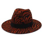 High Quality Bulk Sale Custom Wide Brim Leopard Felt Fedora Hat Cheetah Print - Image 20