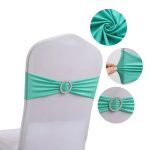 Colorful Stretch Spandex Bow Decoration Chair with Universal Buckle Slider for Wedding Hotel Banquet Birthday Party - Image 5