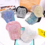 Girls Rhinestone Hats Luxury Baseball Bling Diamond Cap Swag Girl Snap Back Spring Summer Sun Sports Caps - Image 2