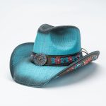 Ombre Red Black Straw Cowboy Hat Floral Embroidery Leather Band Longhorn Concho Western Cowgirl Daily Party Outdoor Fishing - Image 9