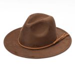 Wholesale Classic Tissue Rope Band Wide Brim Felt Hat Formal Dress Suede Fedora Hat for Women Men - Image 7