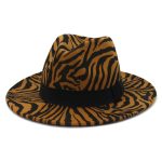 High Quality Bulk Sale Custom Wide Brim Leopard Felt Fedora Hat Cheetah Print - Image 19