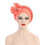 African New Pearl Design Bow Knot Turban Striped Turbans With Beaded for Wedding Party - Image 17