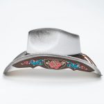 Ombre Red Black Straw Cowboy Hat Floral Embroidery Leather Band Longhorn Concho Western Cowgirl Daily Party Outdoor Fishing - Image 5