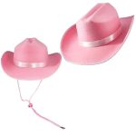 CEN-036 Wholesale New Custom Band Fancy Dress Cowboy Hats ,2023 Factory Pink White Bride Cowgirl Hat - Image 3