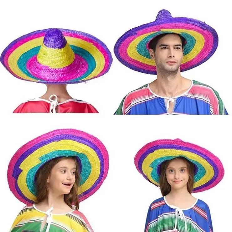 Hf33ddbb906c0411ca4c26fe03b4ed310H Promotional Natural Straw Mexican Hat for Activities, Supply 2020 Hot Sale Classic Unisex Mexico Hats Sombrero - Image 1