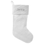 Personalized Plaid Embroidery Holiday Stocking Party Decoration Xmas Decor Faux Fur Christmas Stockings - Image 2