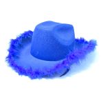 Faux Feather Brim Pink Cowboy Hat Western Cowboy Felt Cowgirl Hat for Halloween Christmas Party Cosplay Costume for Hot Girl - Image 4