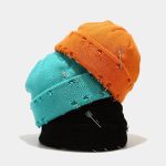 Trendy Circular Pin Hip Hop Autumn/Winter Couple Personalized Fashionable Piercing Men's and Women's Knitted Hat - Image 2