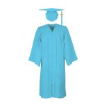 Shiny Fabric University Graduation Cap Gown Tassel College Grad Unisex Uniform Adults With 2024 Year Drop - Image 3