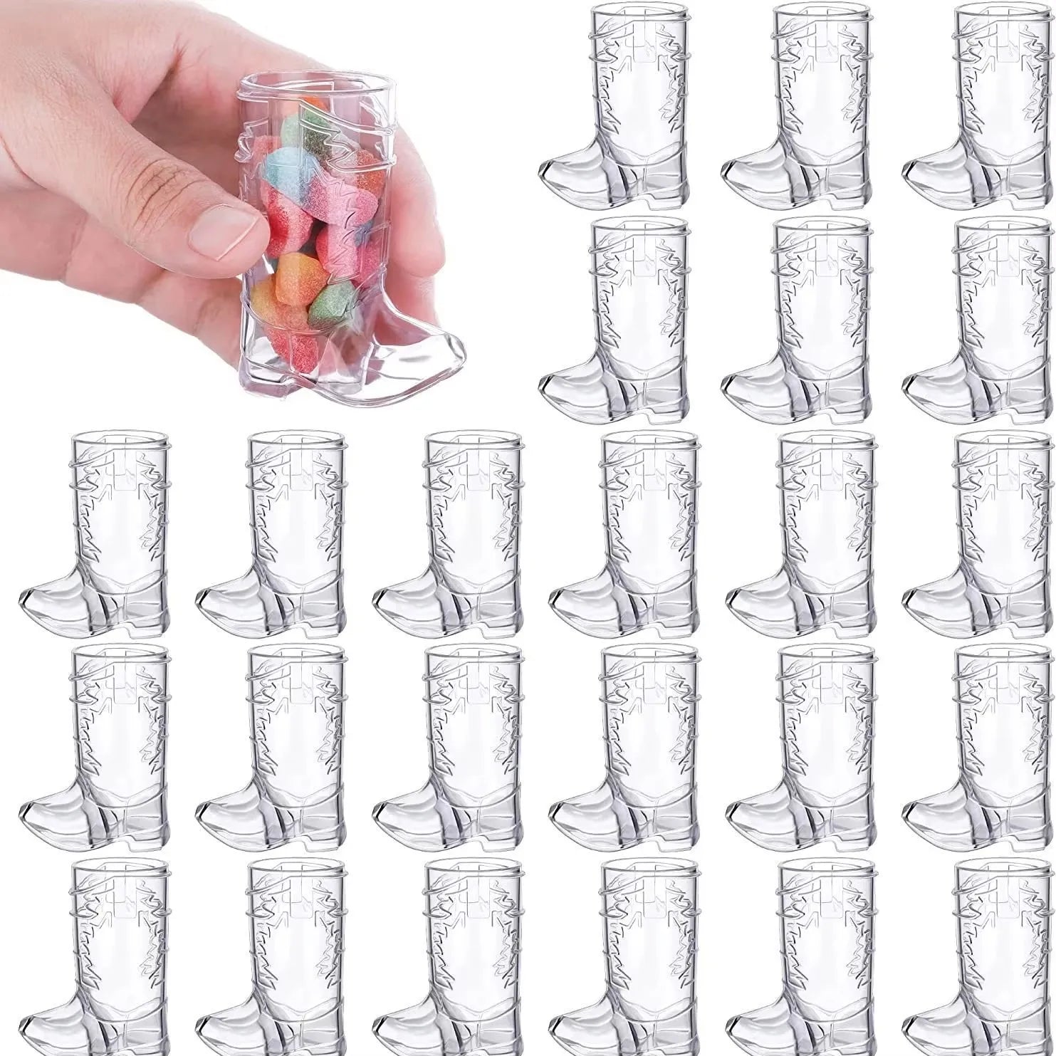 Hf6013e3335ba407c87881c5db3831fc4o Cowboy Plastic Wine Glass Wedding Party Transparent Boot Shape 1oz Shot Glass Bachelor Decoration Party Supplies - Image 1