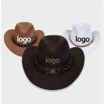 2025 Free Sample Shinehats Luxury Chapeau Femme Western Wide Brim Hat Fedora Wholesale Cowboy Felt Custom Logo Cowboy Hats - Image 2