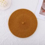 Women Girl French Artist Warm Wool Beanie Hat Cap Vintage Plain Beret Hats Solid Color Elegant Lady Winter Caps - Image 4