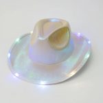 LED Light Fashion Party Hats Festival Hats Hallowmas  Laser Reflection Solid Color Sandbeach  Yacht  Outdoor Party Cowboy Hats - Image 8
