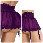 Hot Selling Lingerie Translucent Lace Garter Belt Bandage Adjustable Underpants Sexy Mini Skirt for Women - Image 7
