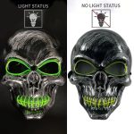 Wholesale Skull Full Face Mask Halloween Cosplay Horror Luminous LED Mask 10 Single Color for Choice Party Glow Mask - Image 16
